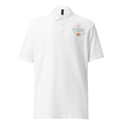 Declaración "católica" con la cruz y la rosa - Polo de piqué unisex premium