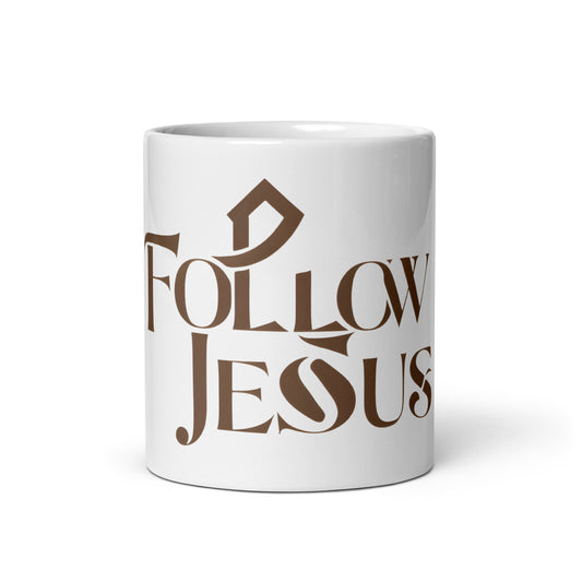 "Follow Jesus" - White glossy mug