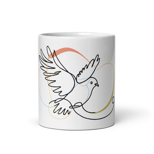 The Catholic Dove - White glossy mug