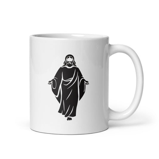 The Shape of Jesus - White glossy mug