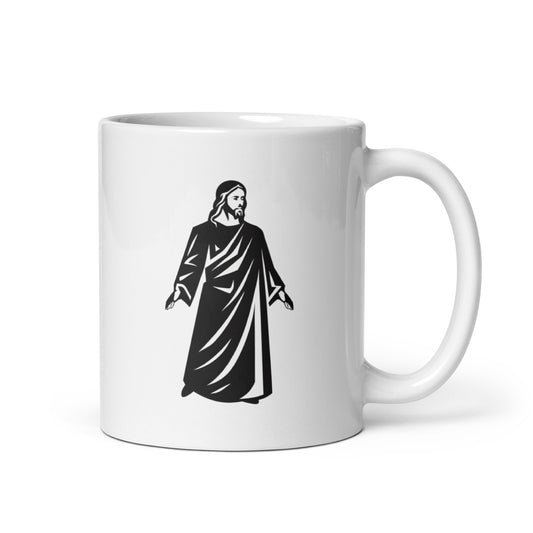 The Shape of Jesus - White glossy mug